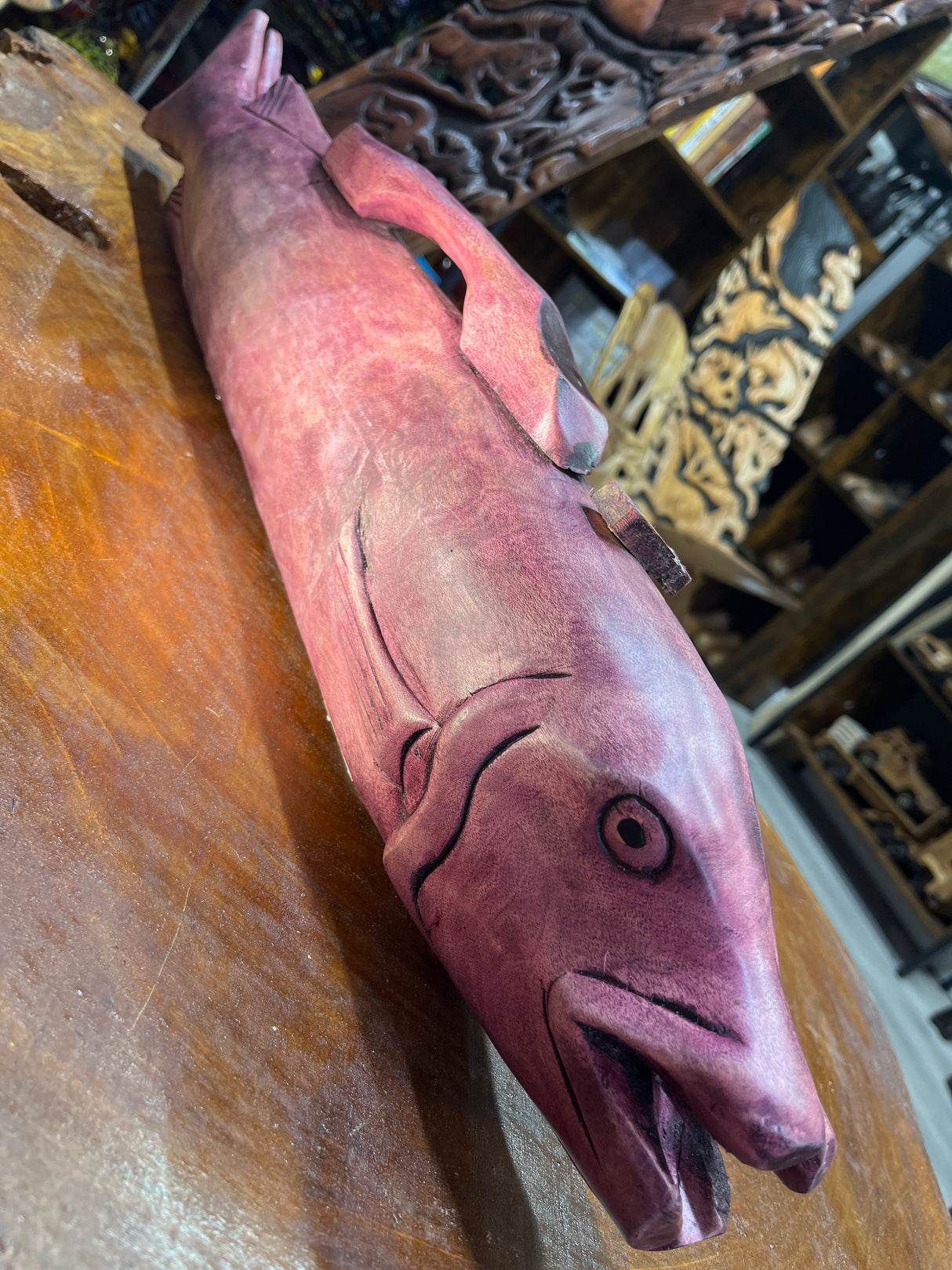 Fish Shaped Hand Carved Bawo Game