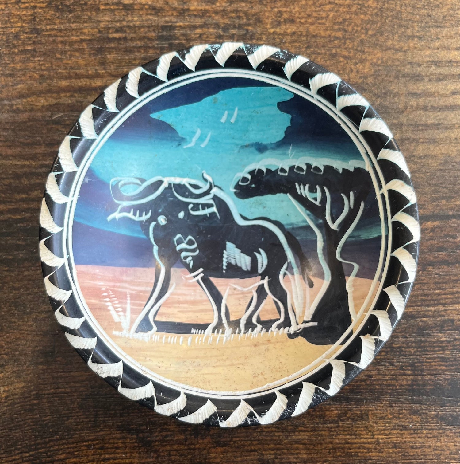 Painted Stone Plates Large