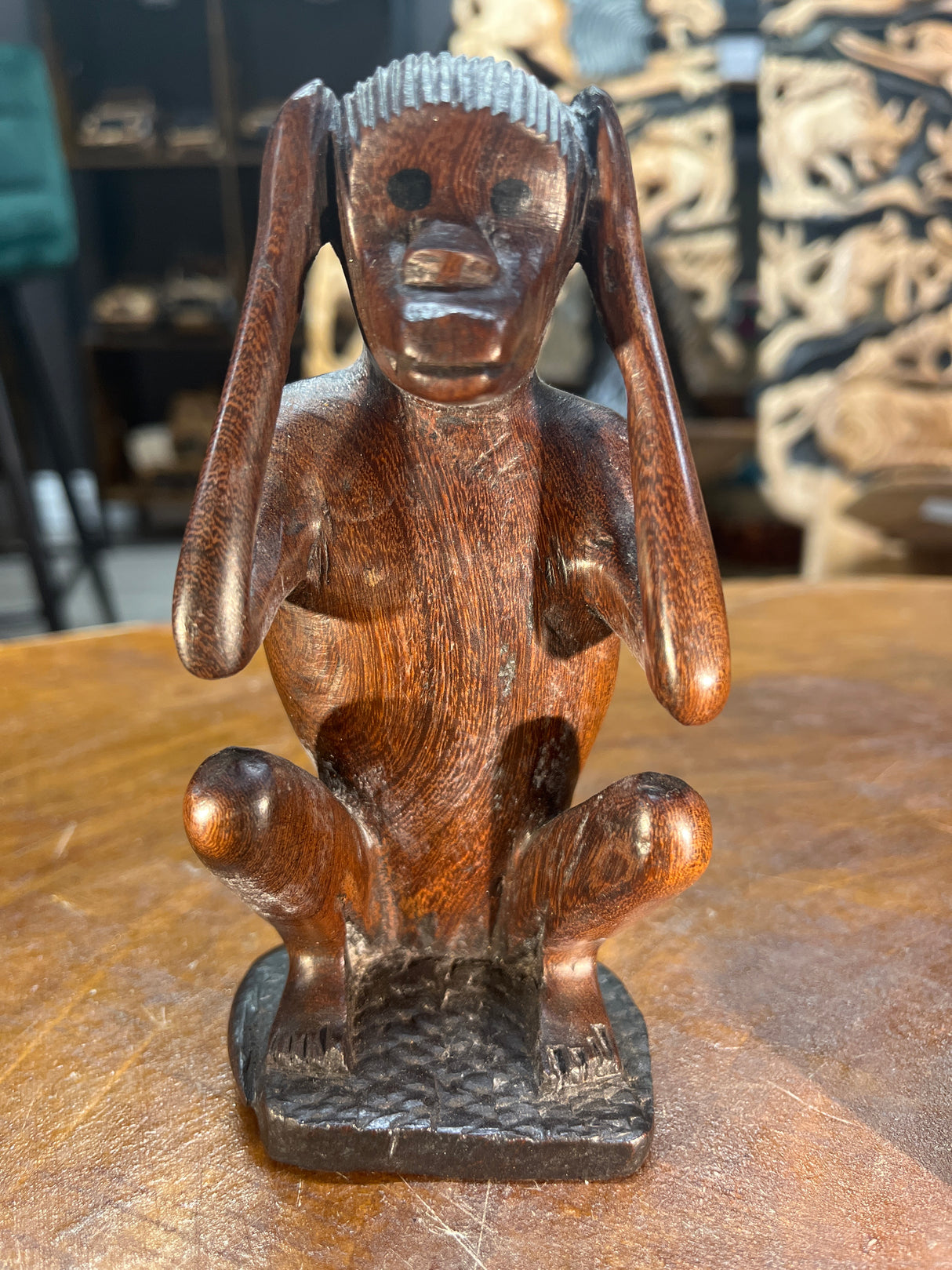 Hear No Evil, See No Evil, Speak No Evil - Hand Carved Wooden 3 Wise Monkeys