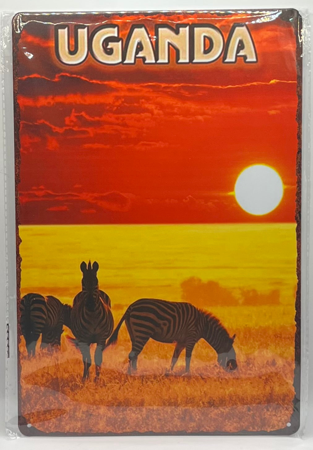 African Inspired Metal Plates Room Decor - 30cm x 20cm