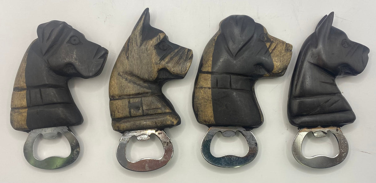 Ebony Dog Handle Bottle Opener