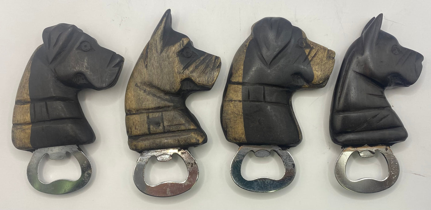 Ebony Dog Handle Bottle Opener