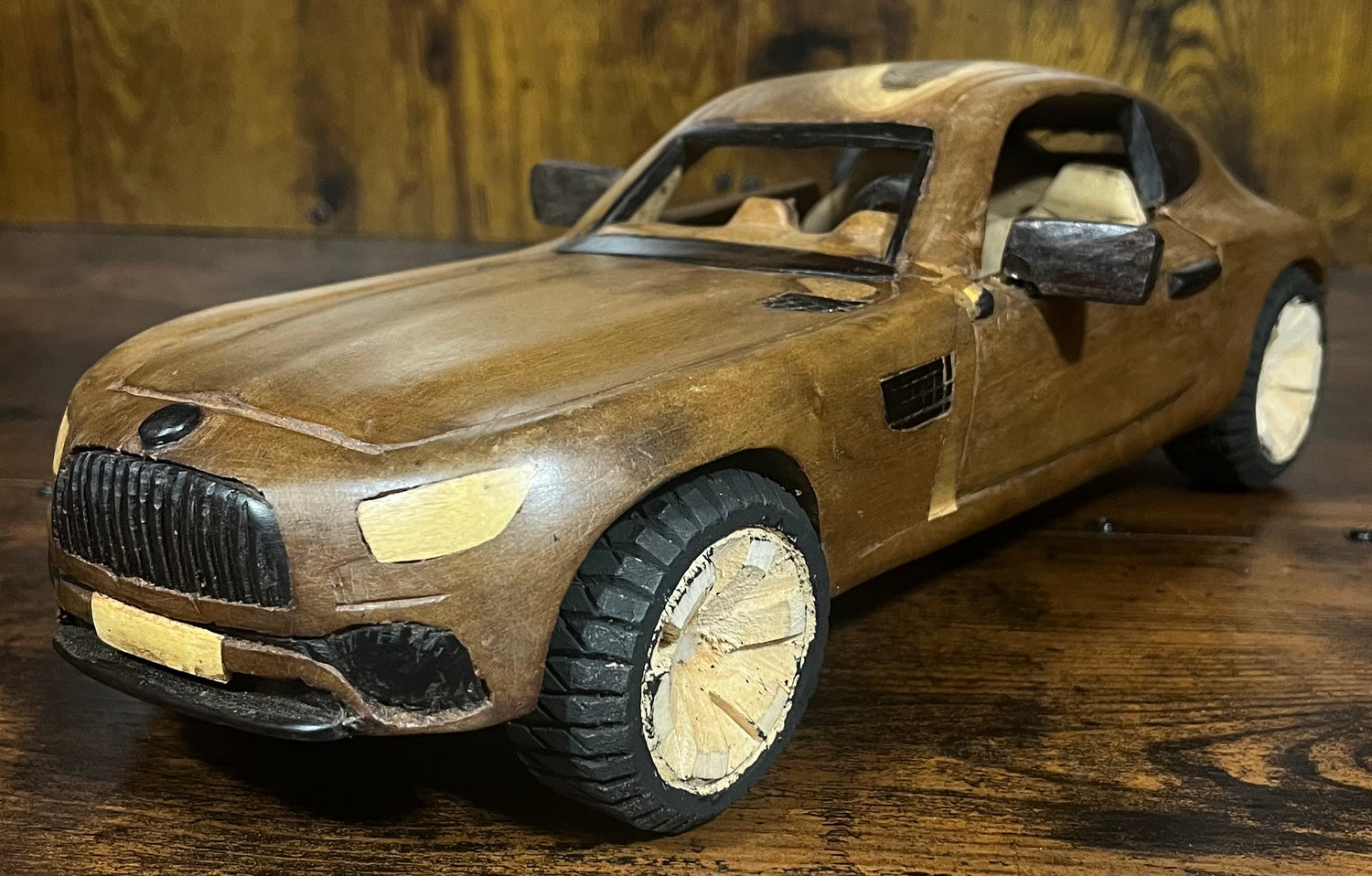 Mahogany and Ebony Mercedes Display Model Piece