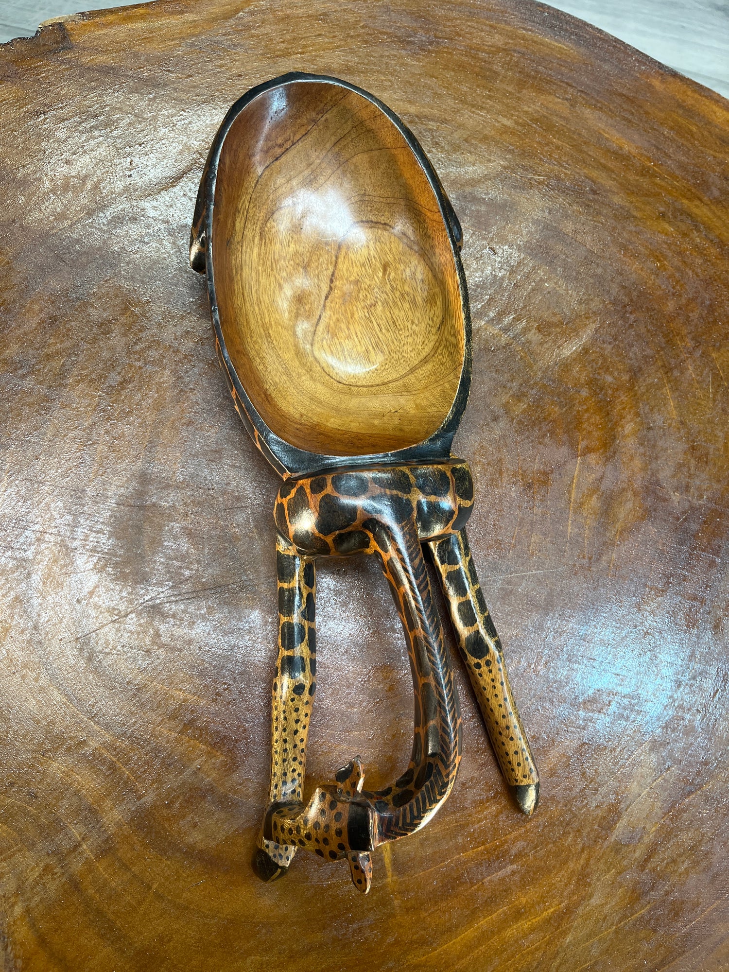 Handmade Wooden Giraffe Dish