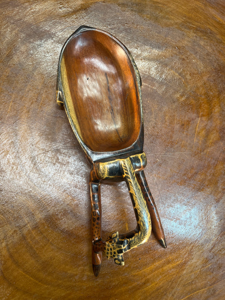 Handmade Wooden Giraffe Dish Medium