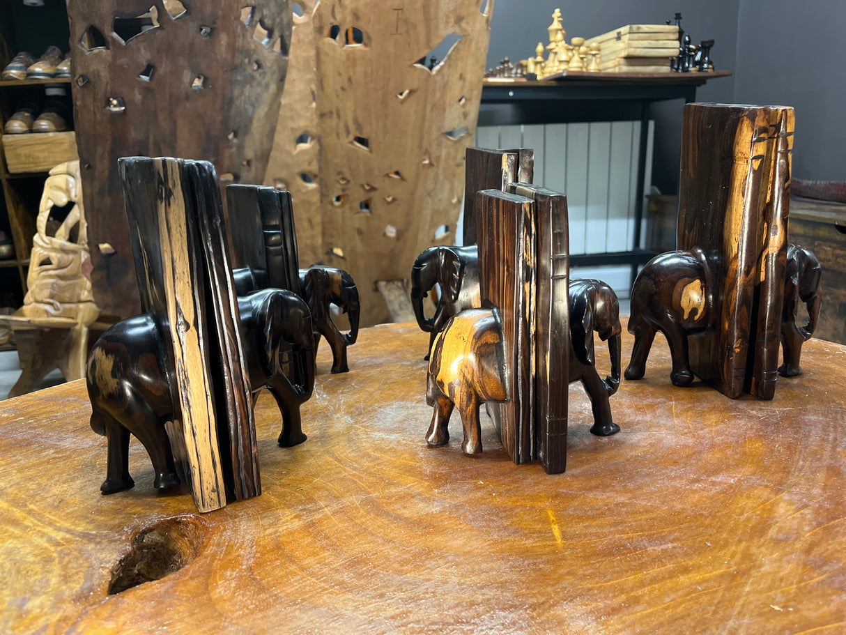 Beautifully Grained Ebony Elephant Book End