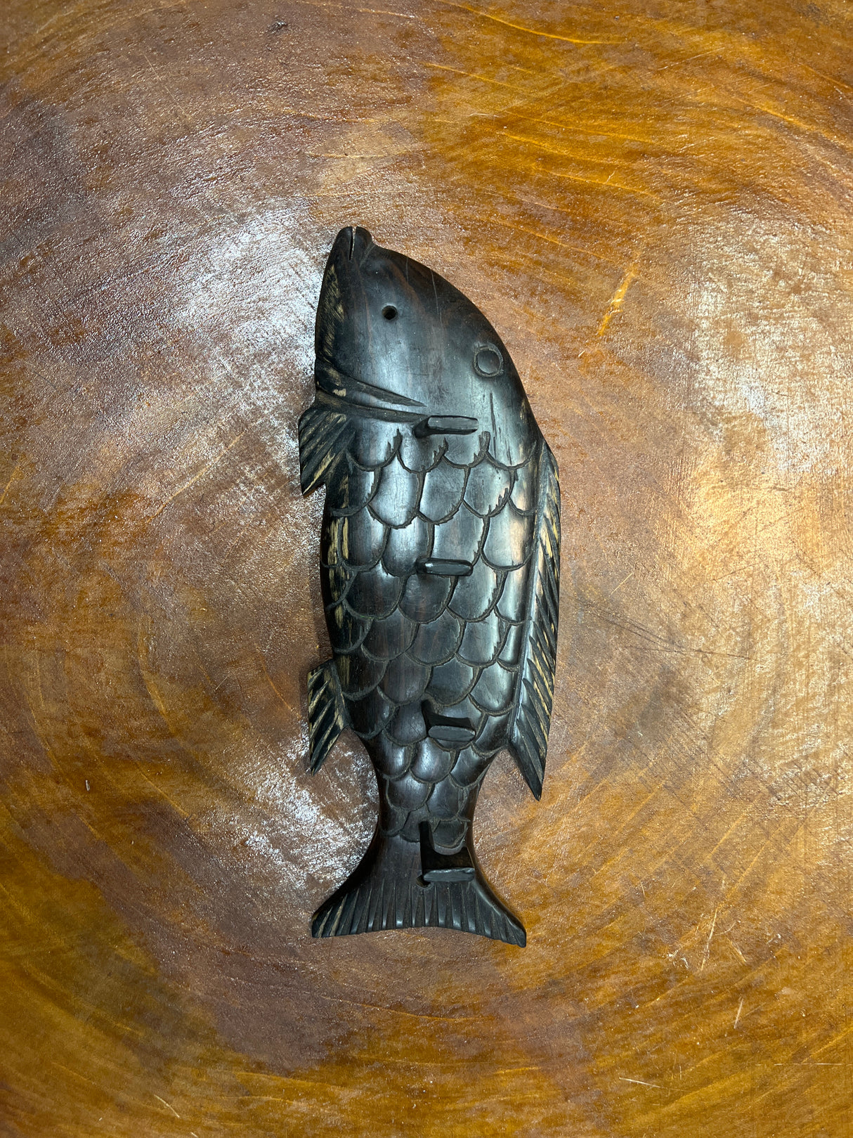 Ebony Wood Handmade Fish Keyholder
