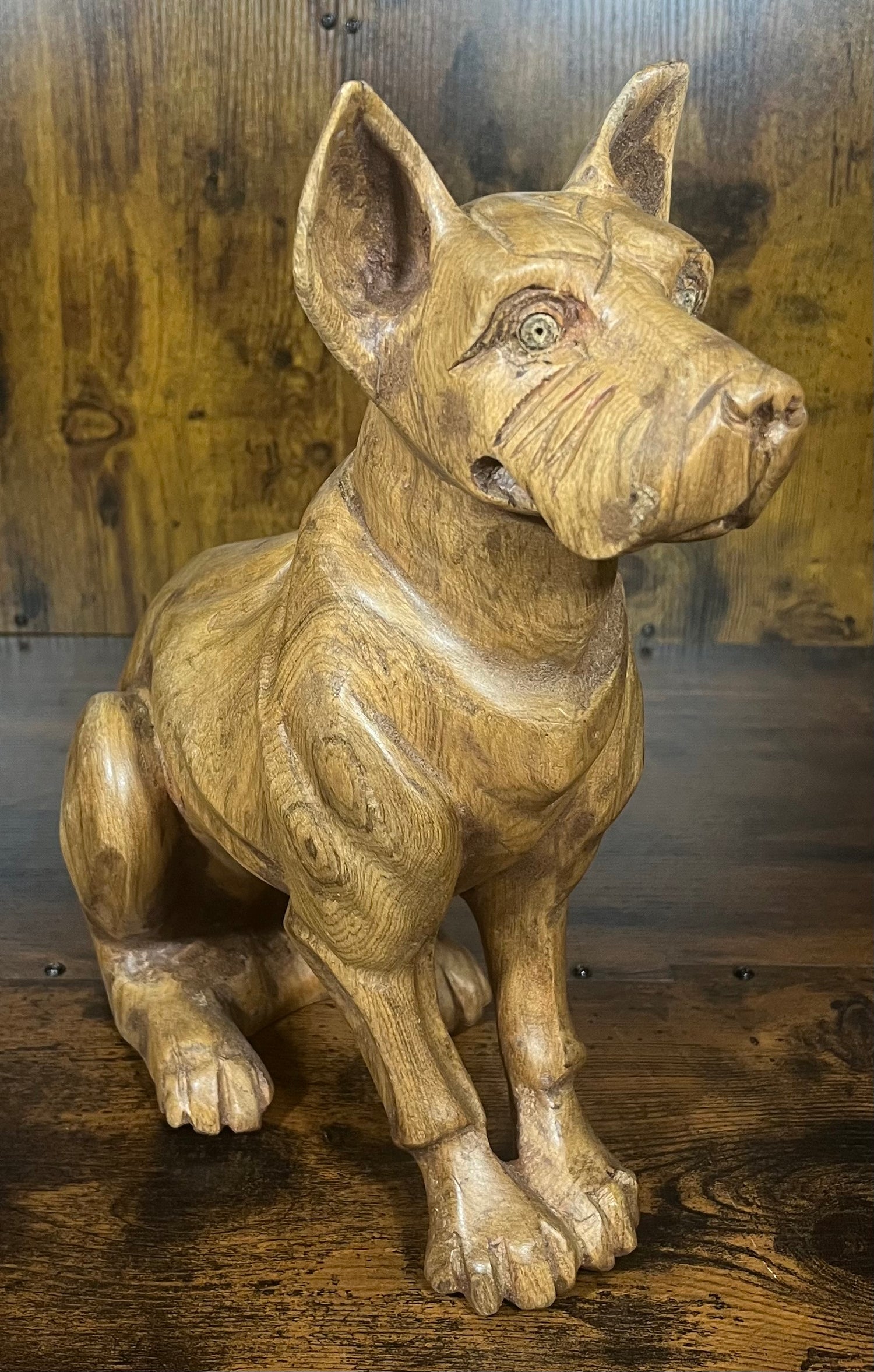 Mahogany Standing Dog Display Piece