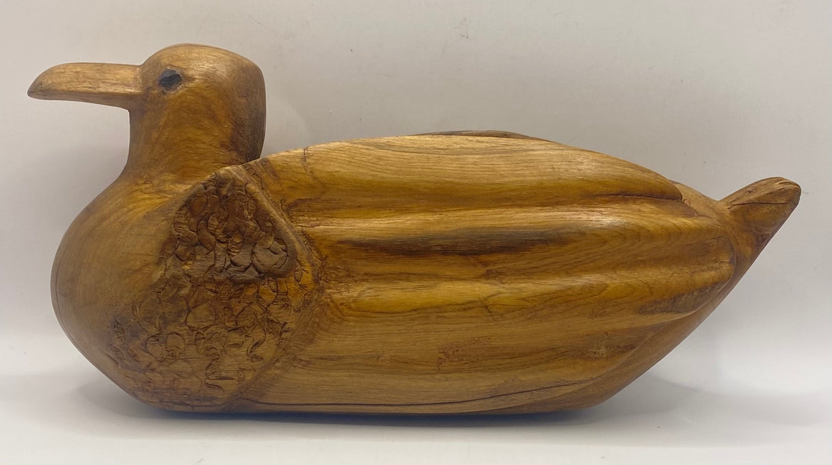 Handmade Mahogany Duck Decorative and Useful Storage Ornament