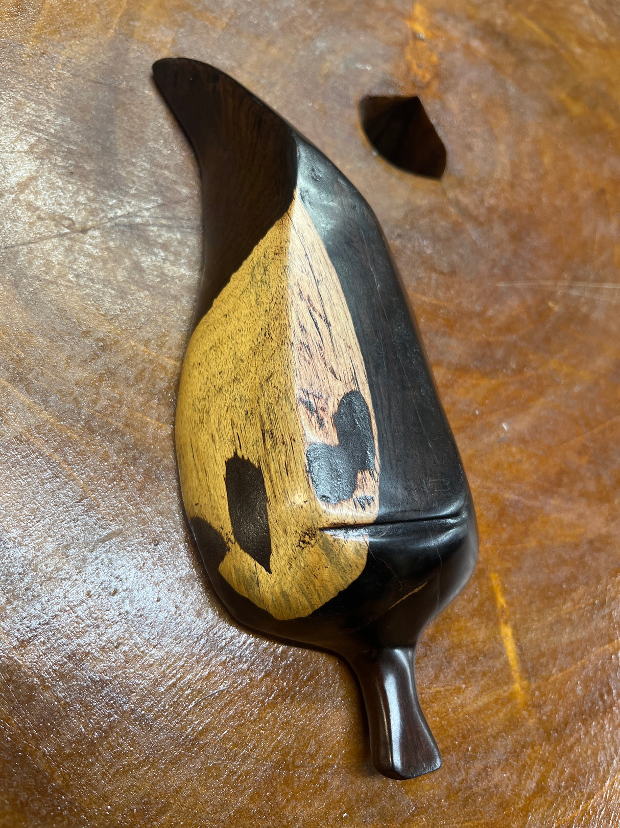 Small Ebony Handmade Wooden Leaf Dish