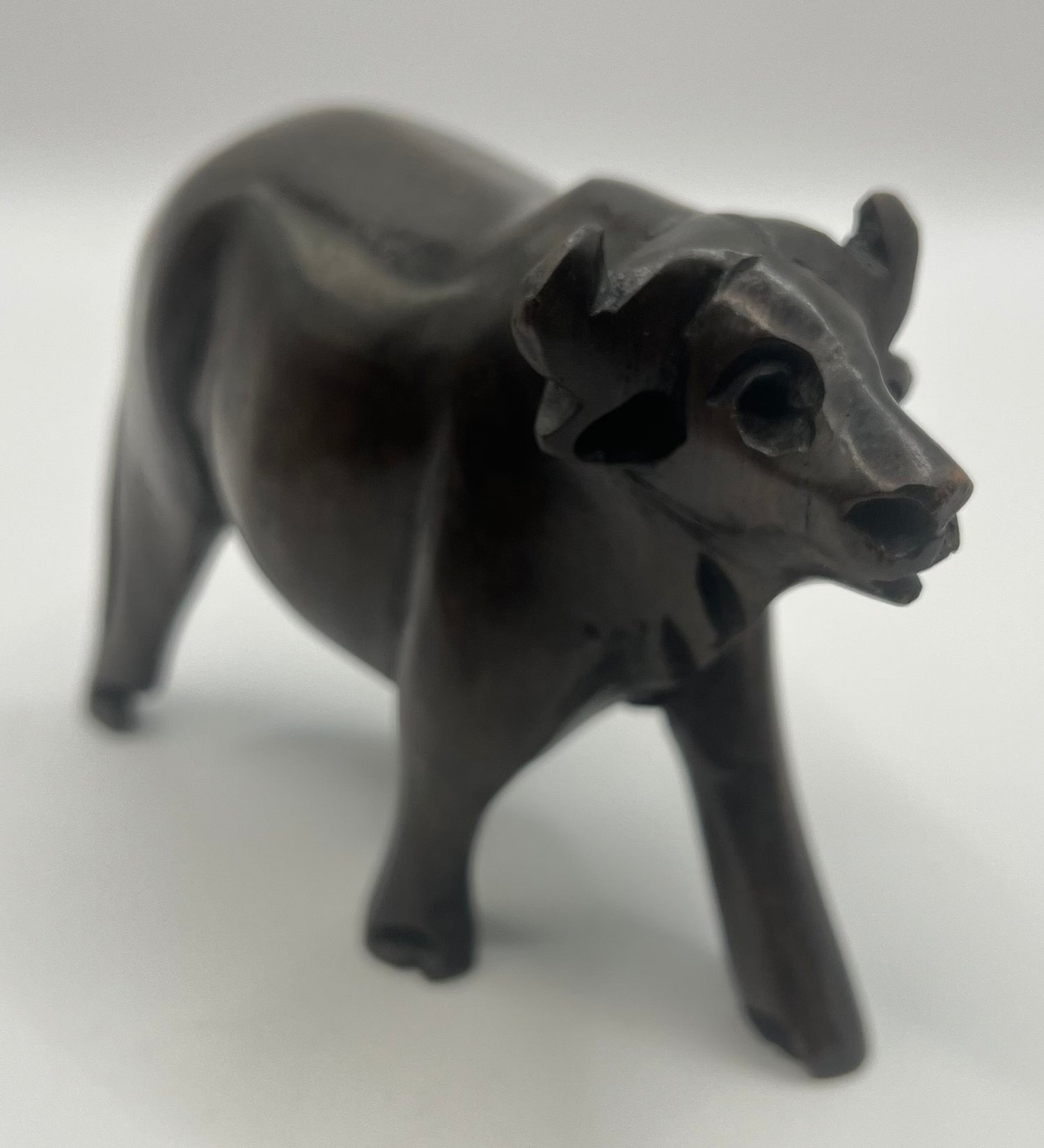 Mahogany Wooden Standing Buffalo