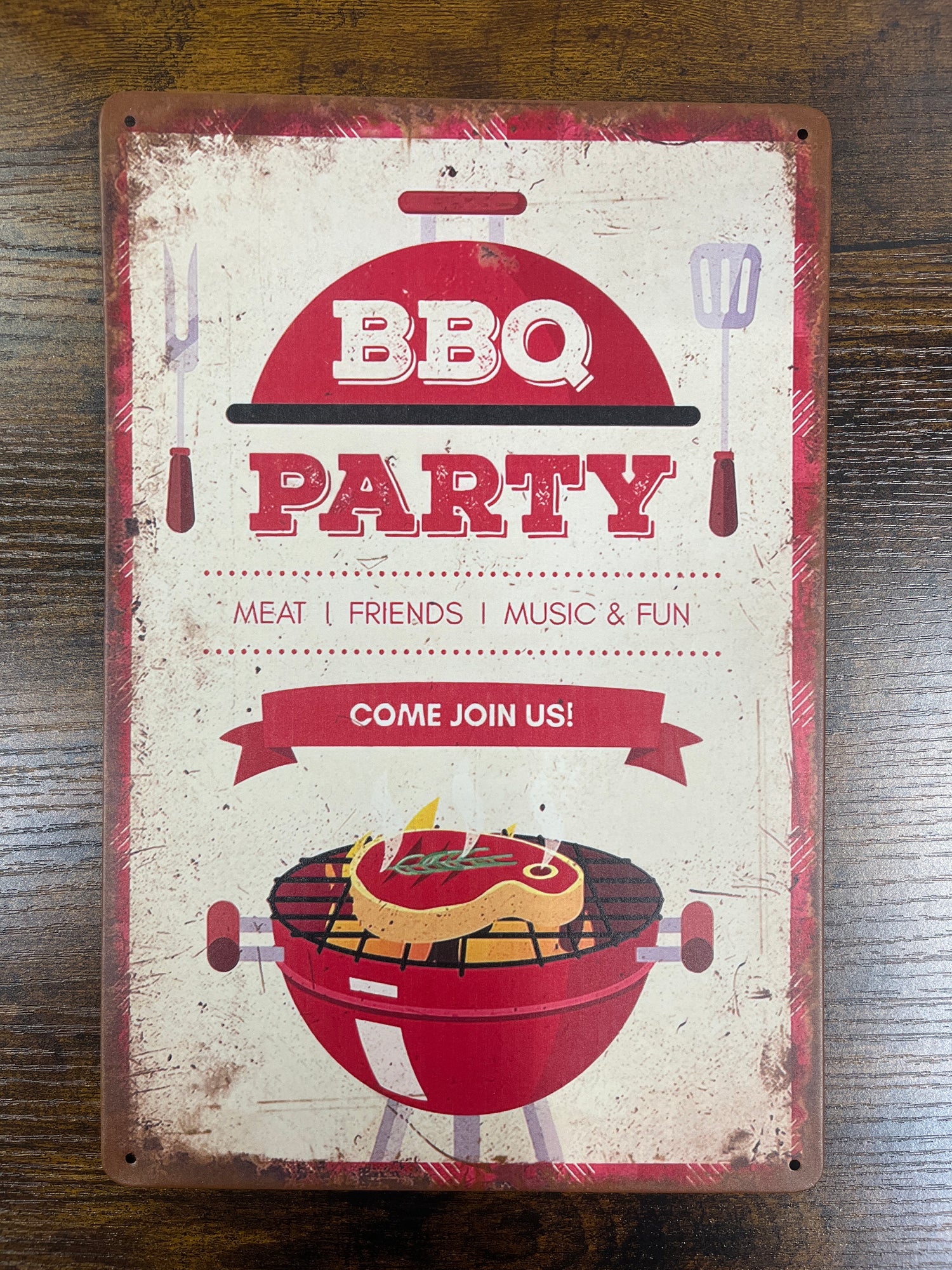 Barbecue (BBQ) Home Decor Metal Novelty Sign 20x30cm