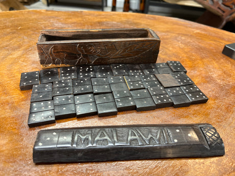 Handmade Ebony Domino Set Malawi