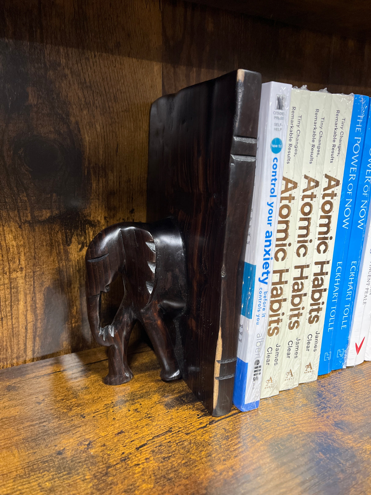 Beautifully Grained Ebony Elephant Book End