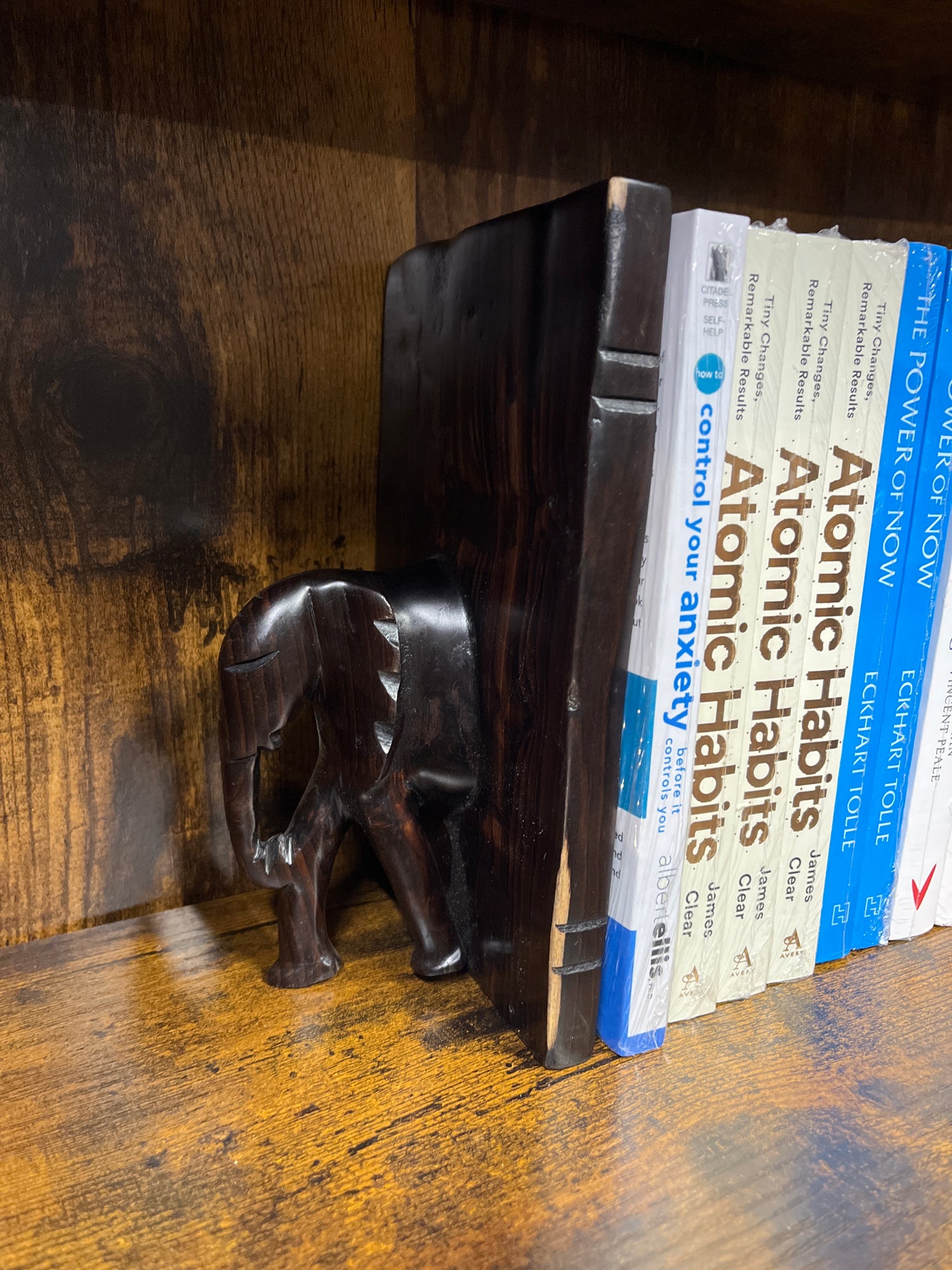 Beautifully Grained Ebony Elephant Book End