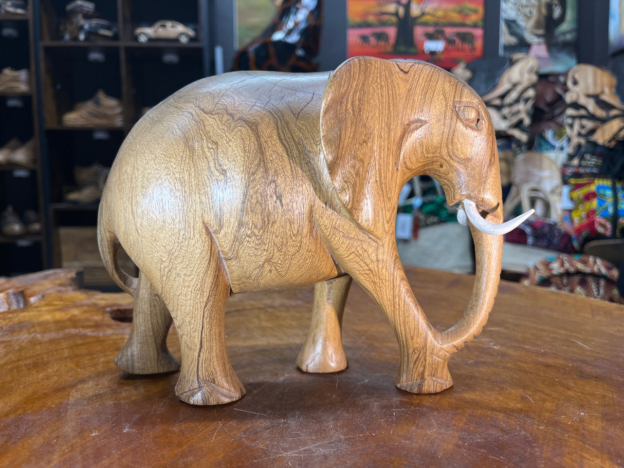 Beautifully Grained Hand Carved Elephant