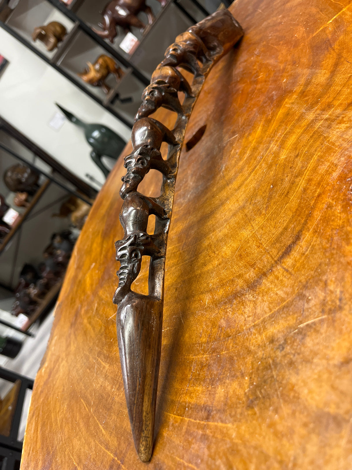 Hand Carved Stunning Intricate Elephant Family on a Tusk