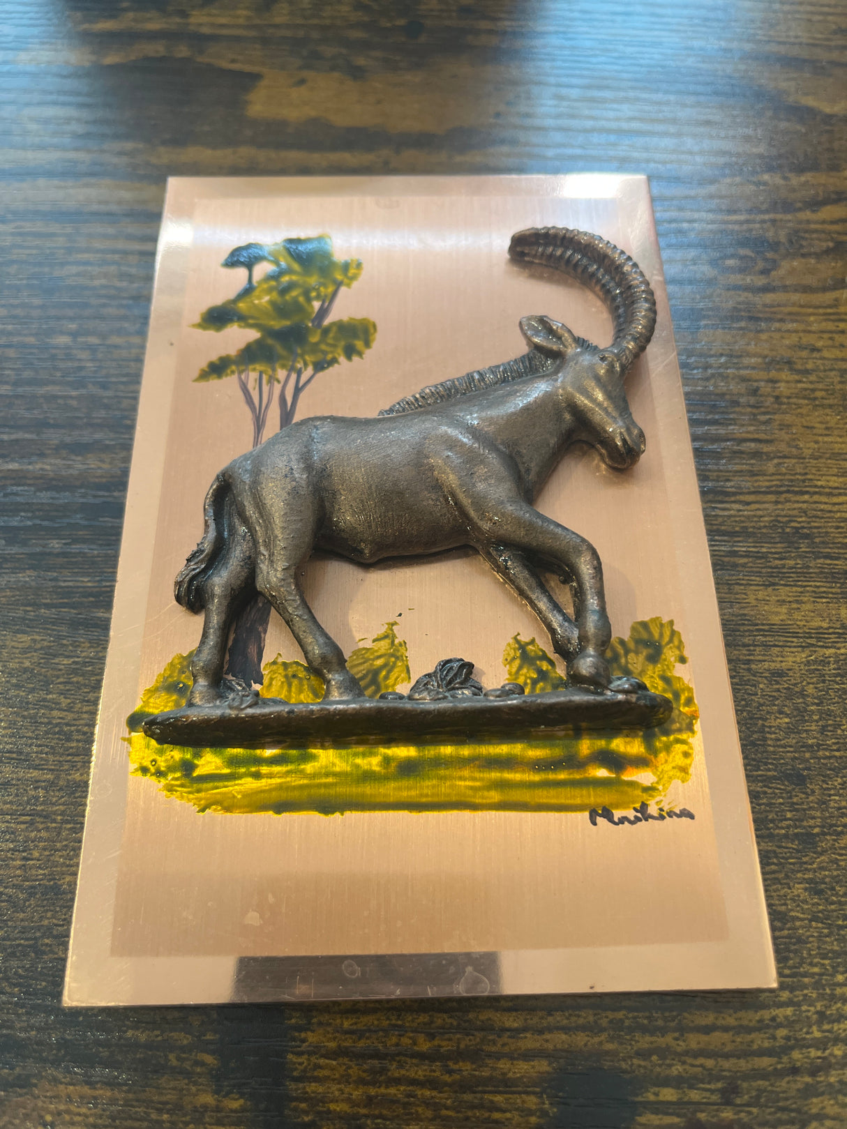 Embossed Sable Antelope on Copper