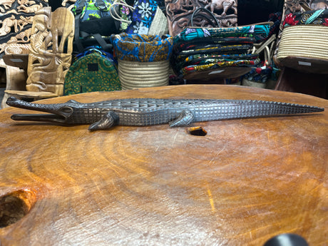 Hand Carved Stunning Ebony Crocodile