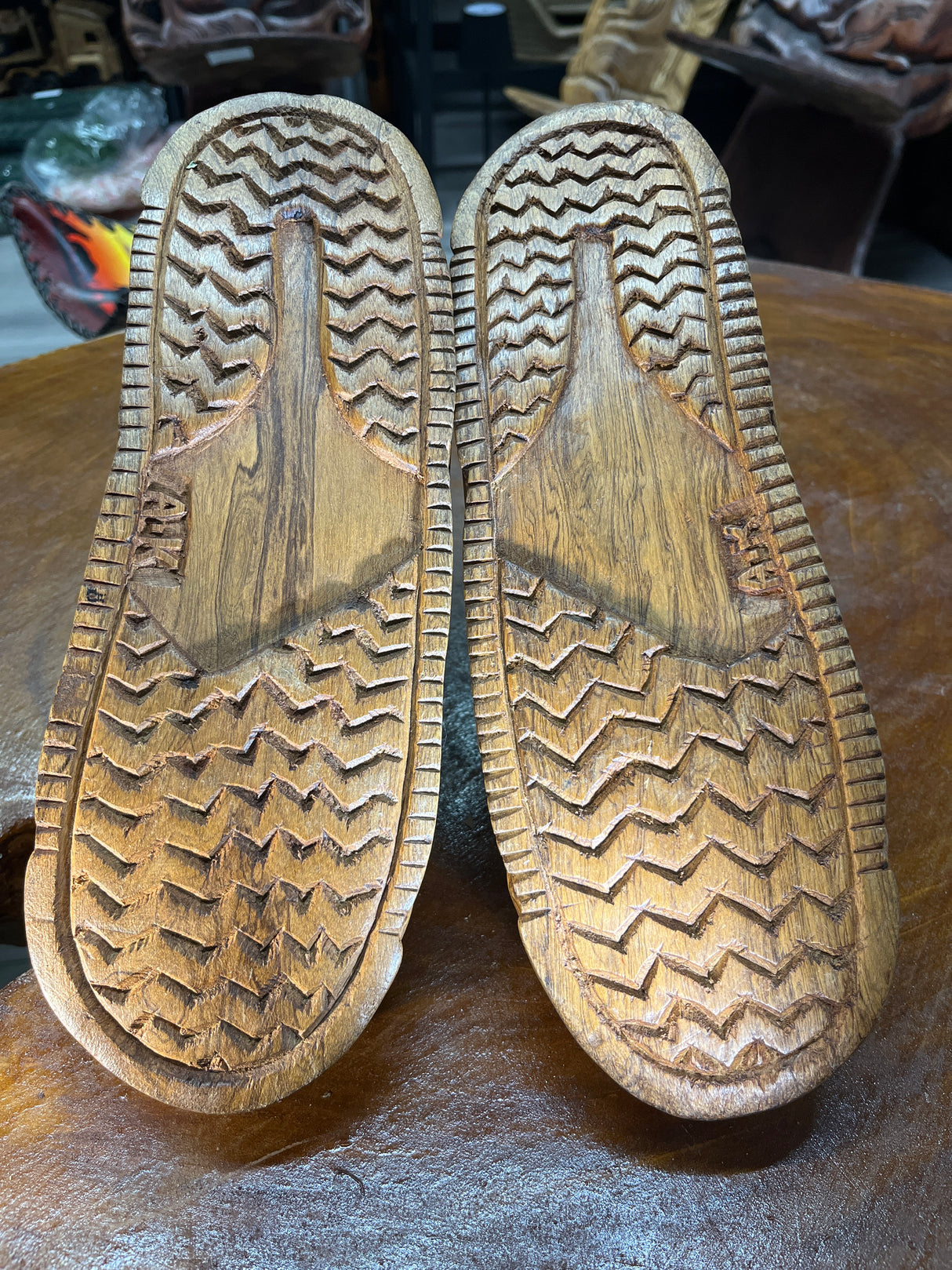 Pair of Jordan 5 V1.1 Hand Carved Mahogany Display Piece