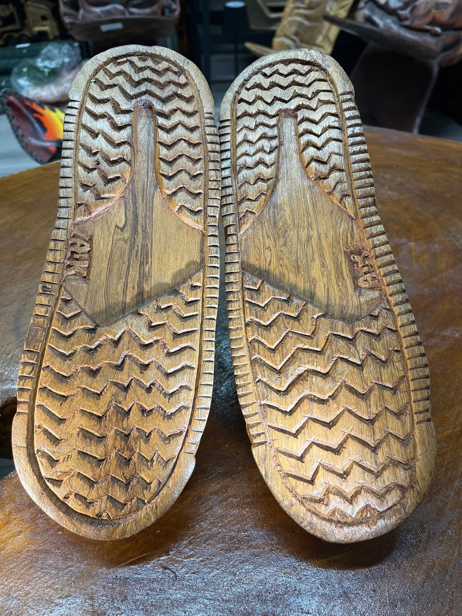 Pair of Jordan 5 V1.1 Hand Carved Mahogany Display Piece