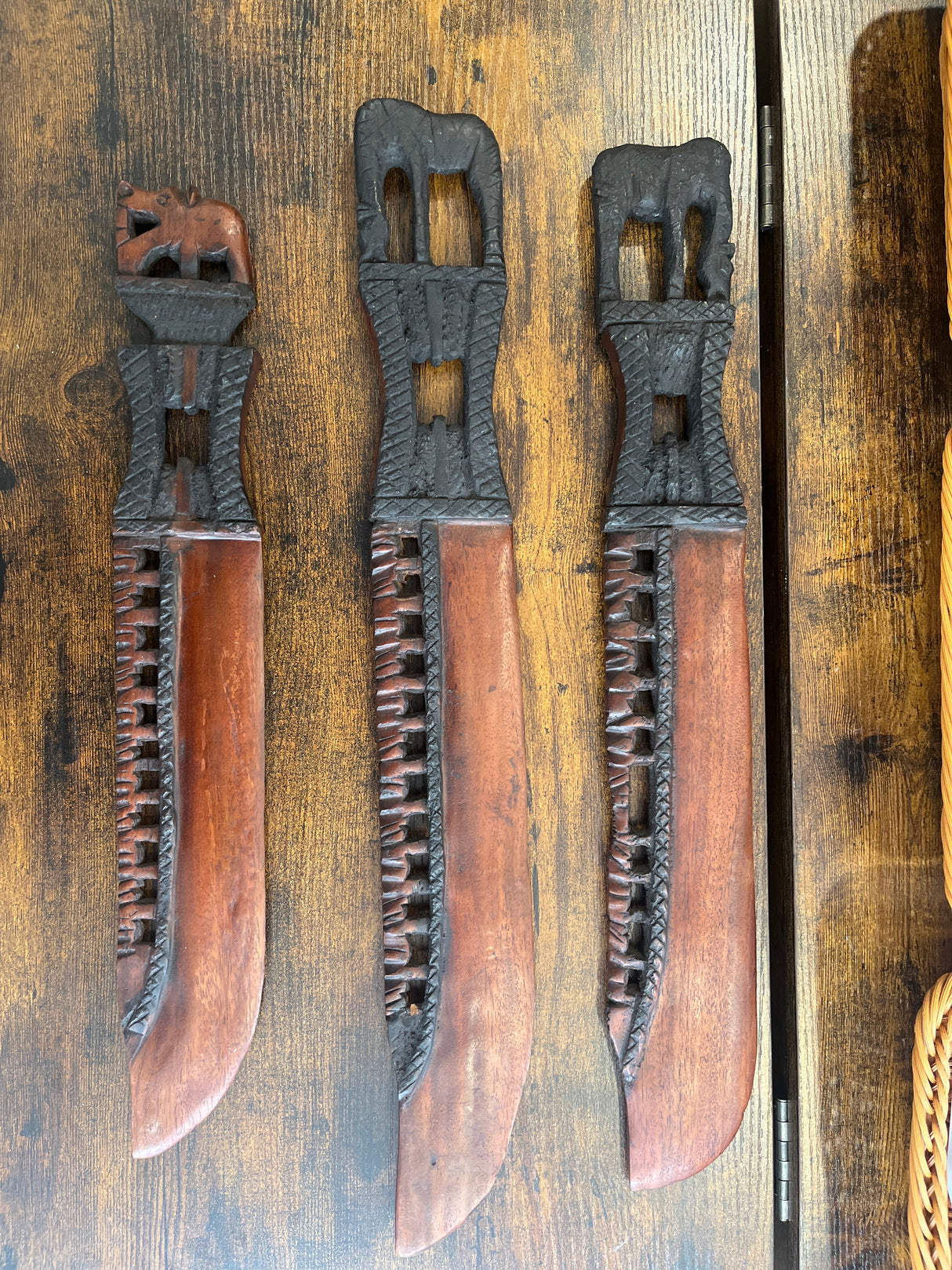 Wooden African Display Swords