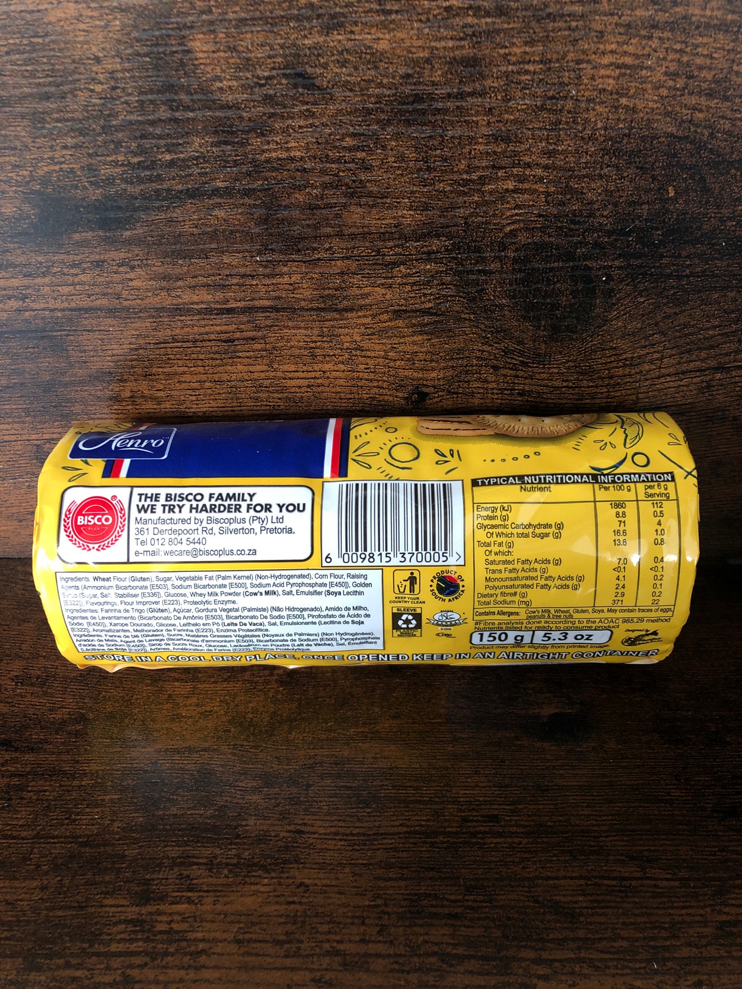 Henro Marie Original South African Biscuit 150g