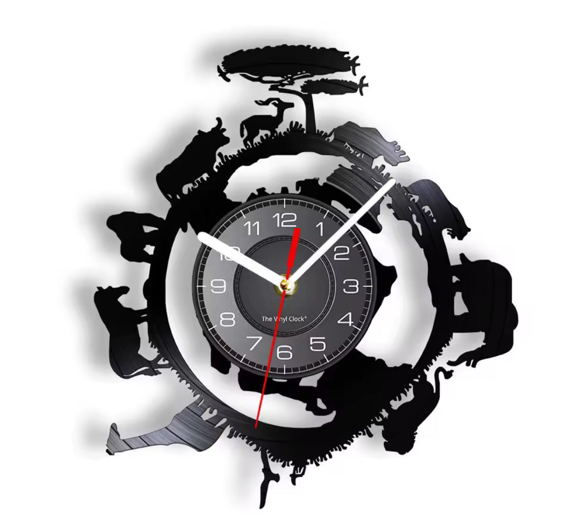 African Reclaimed Vinyl Record Clock