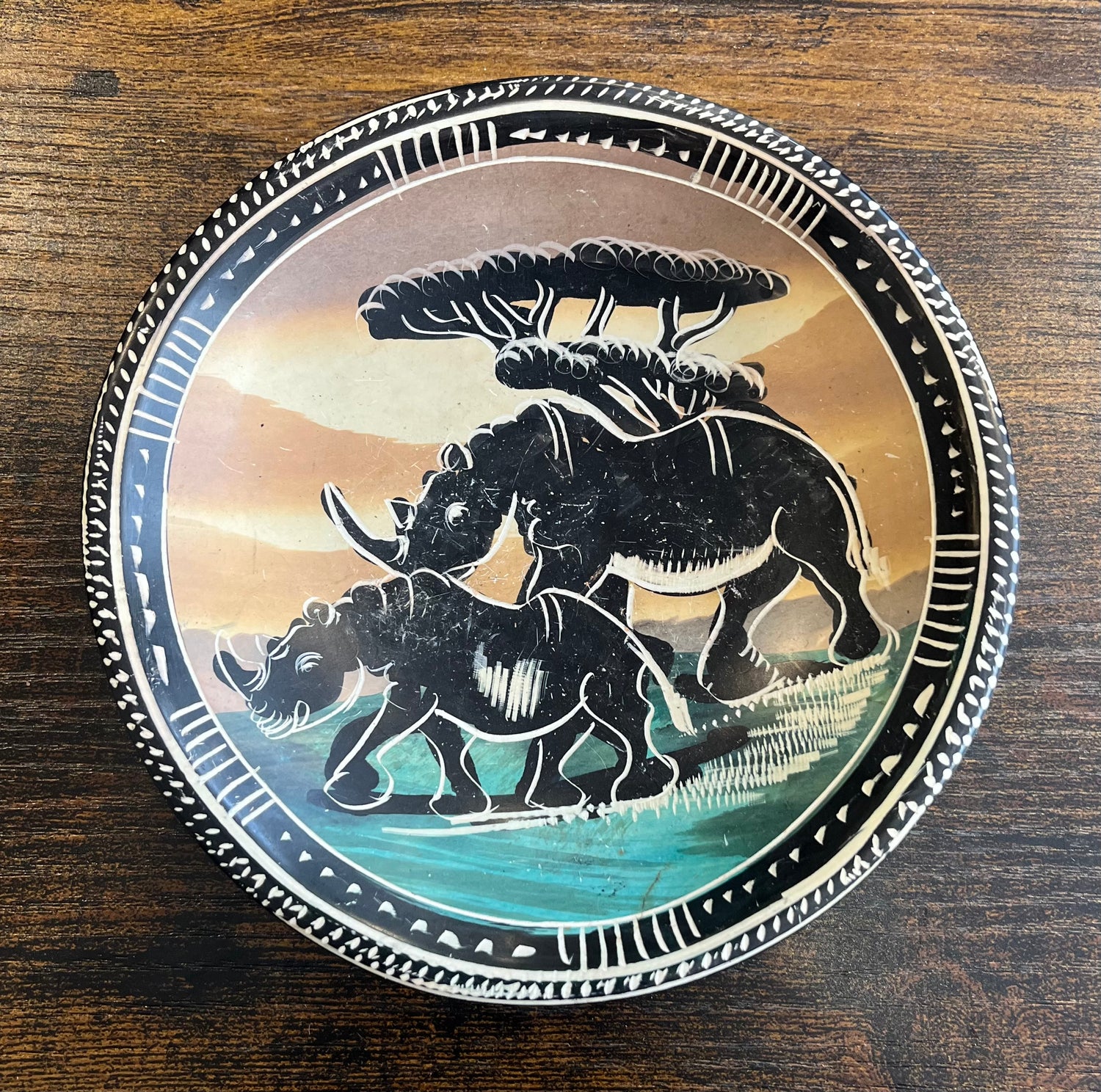 Painted Stone Plates Large