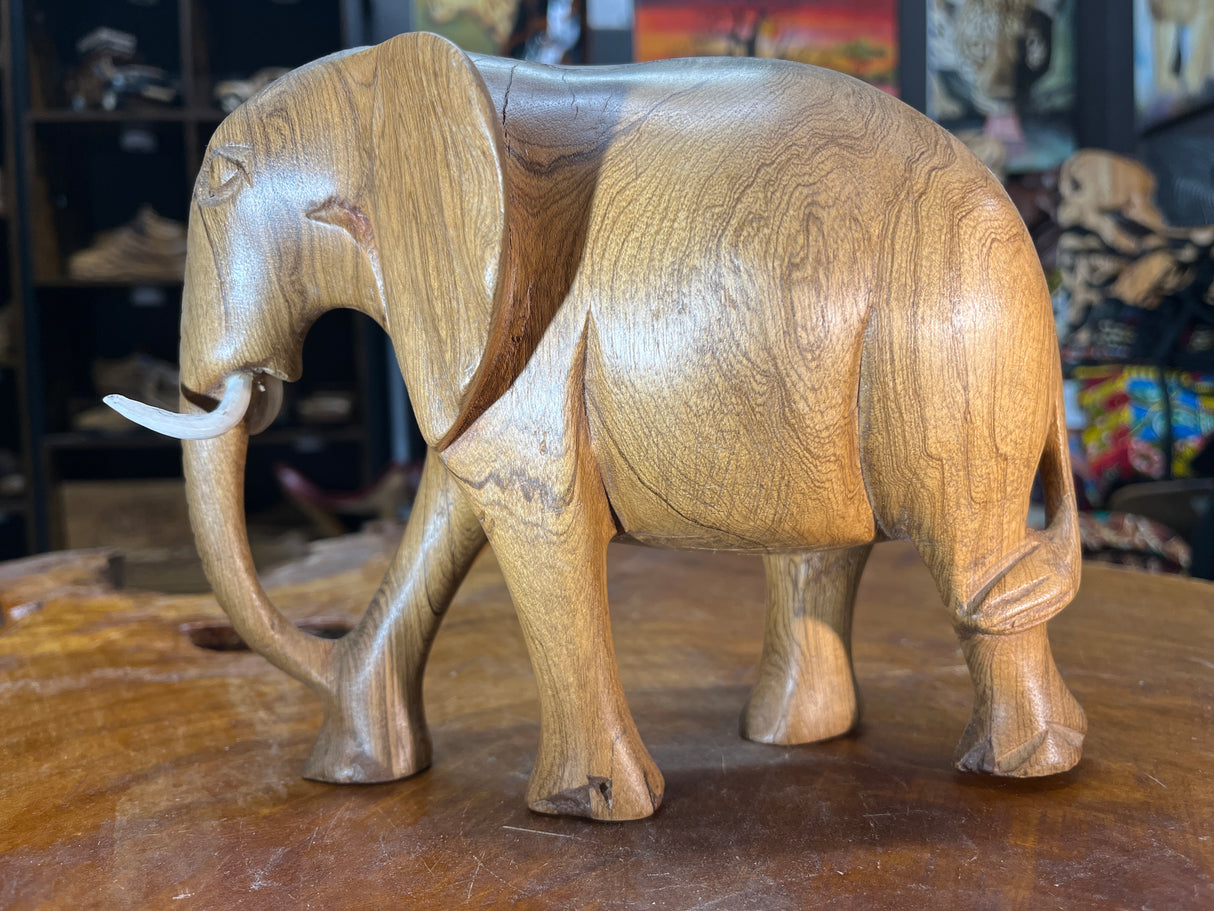 Beautifully Grained Hand Carved Elephant