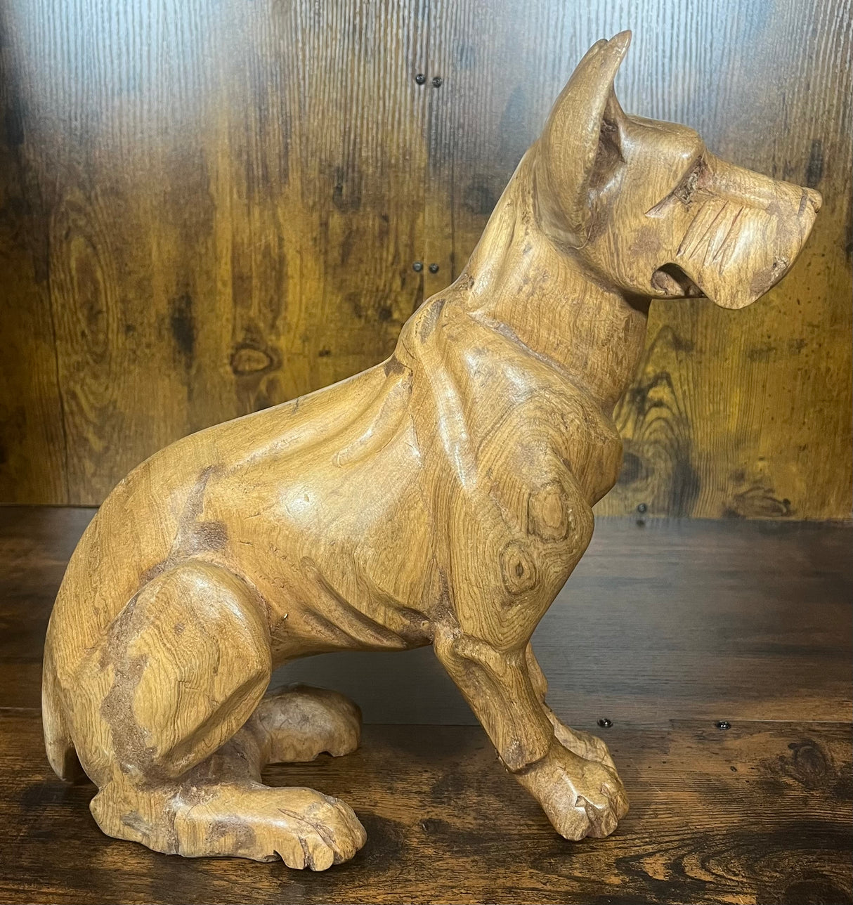 Mahogany Standing Dog Display Piece