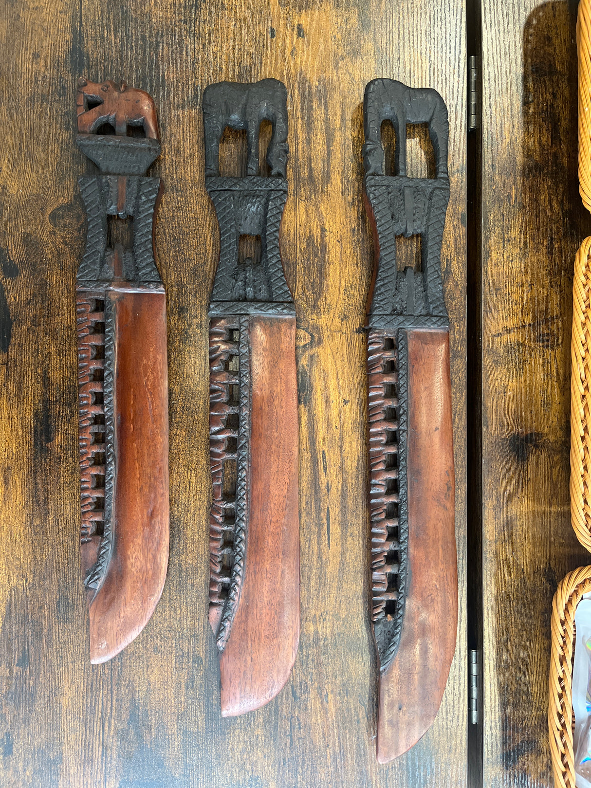 Wooden African Display Swords