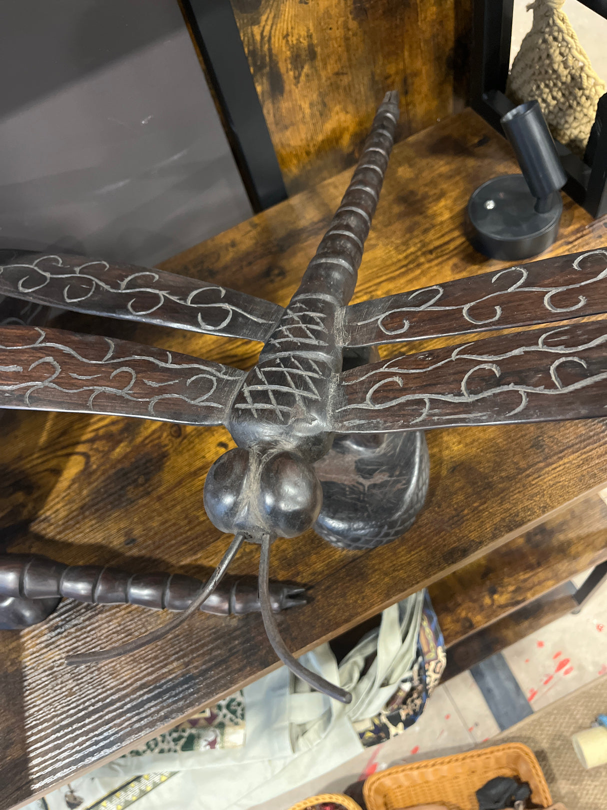 Ebony Dragonfly with Stand