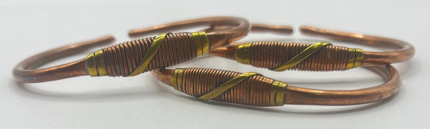 Gold Wired Copper Bangles
