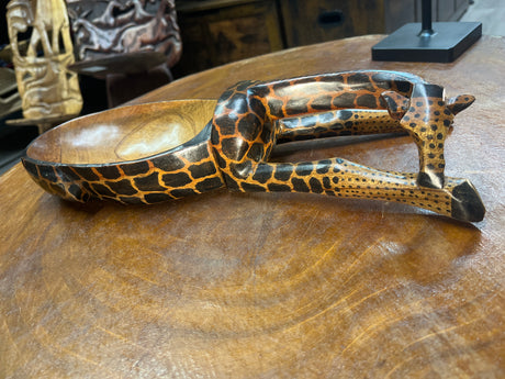 Handmade Wooden Giraffe Dish