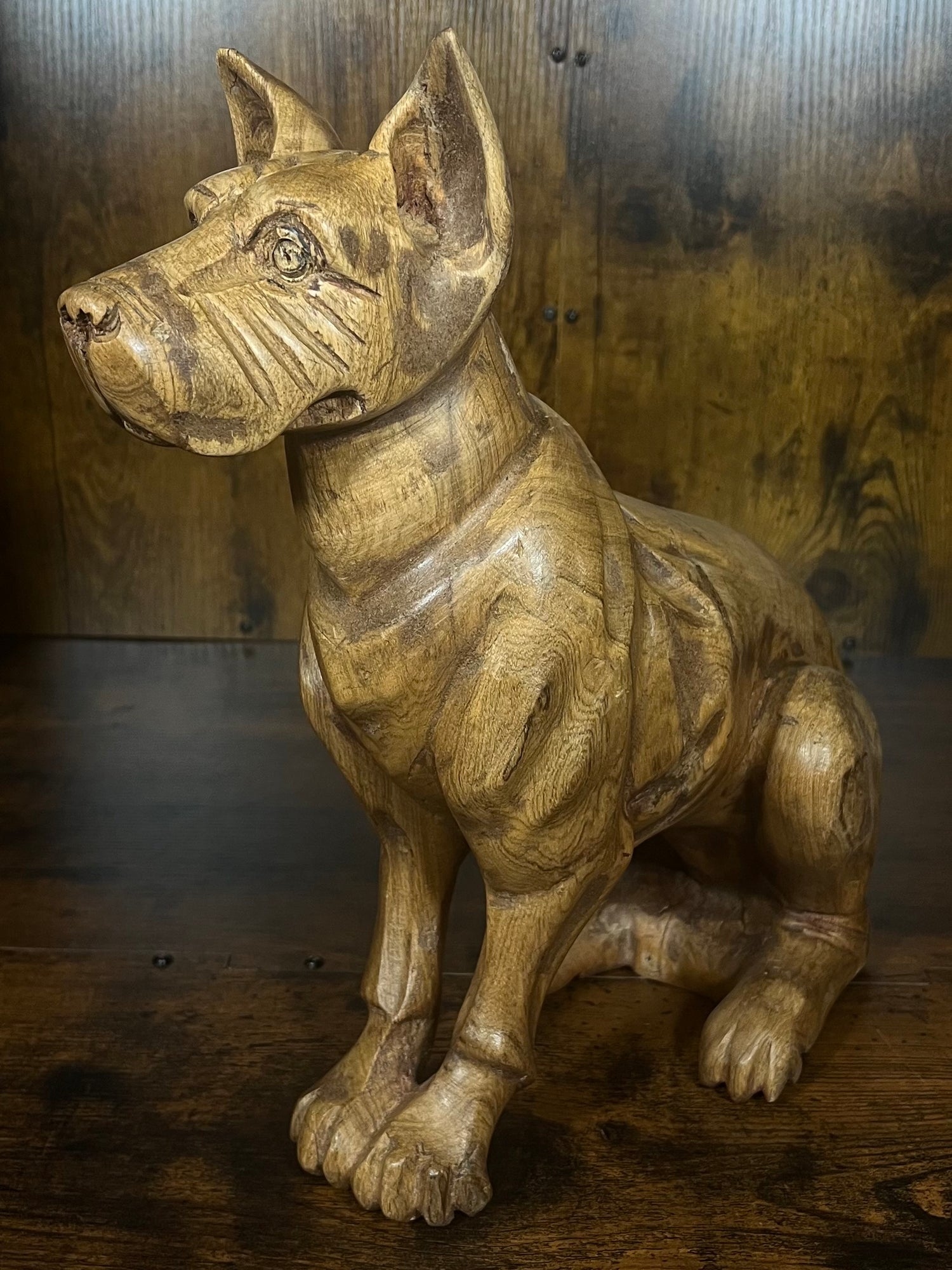 Mahogany Standing Dog Display Piece