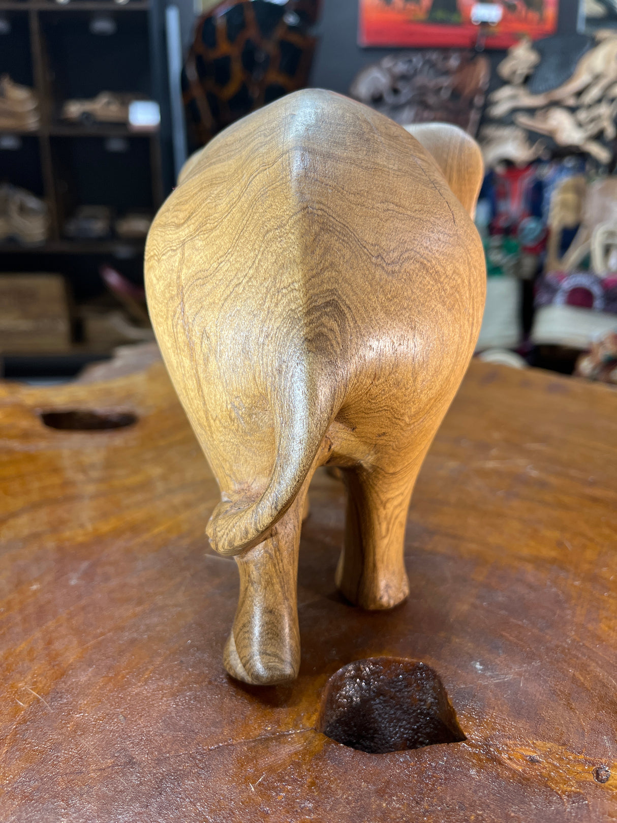Beautifully Grained Hand Carved Elephant