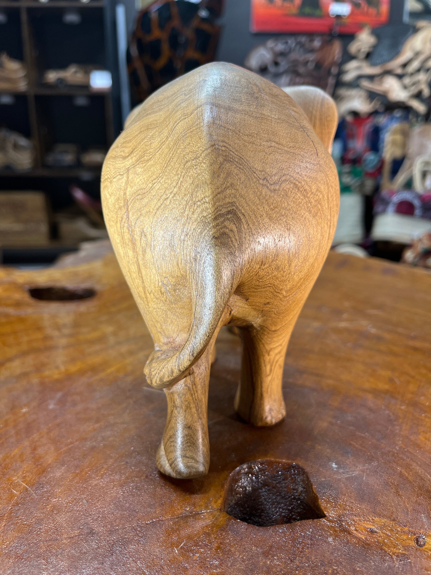 Beautifully Grained Hand Carved Elephant