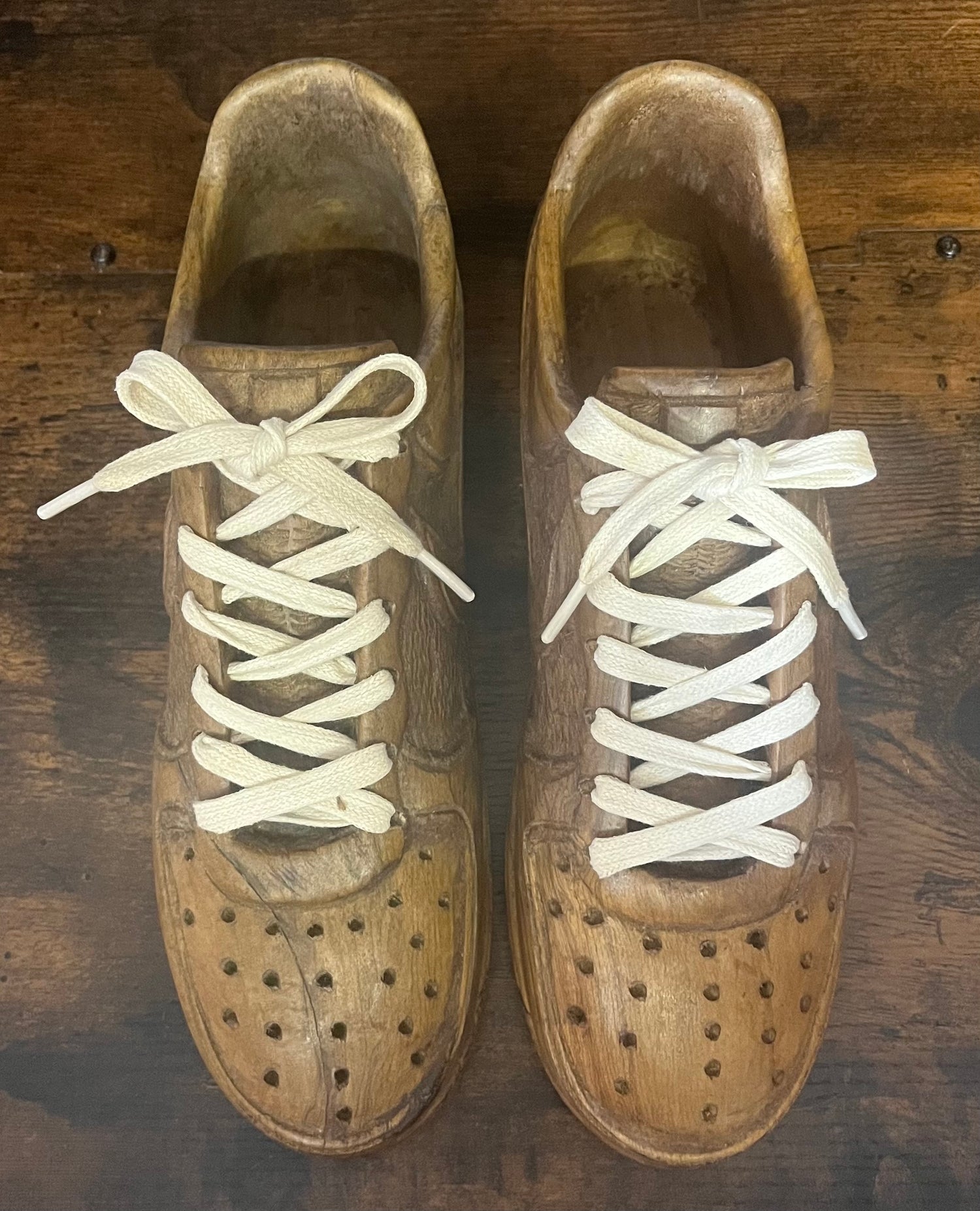 Nike Air Force One Wooden Hand Carved Sneaker with Laces