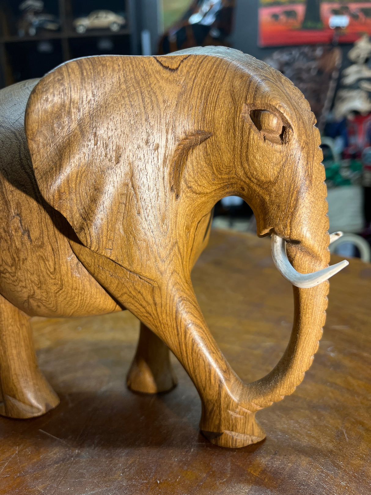 Beautifully Grained Hand Carved Elephant