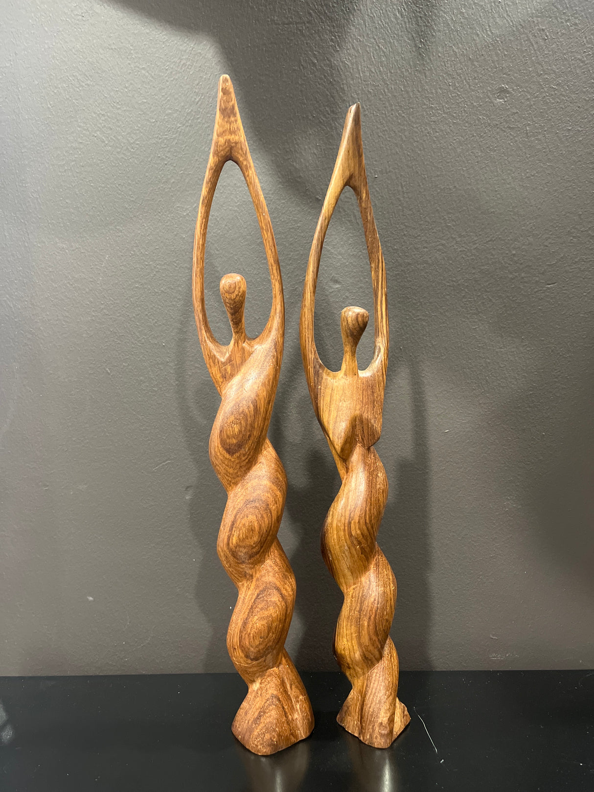 African Hand Carved Male and Female Abstract Piece