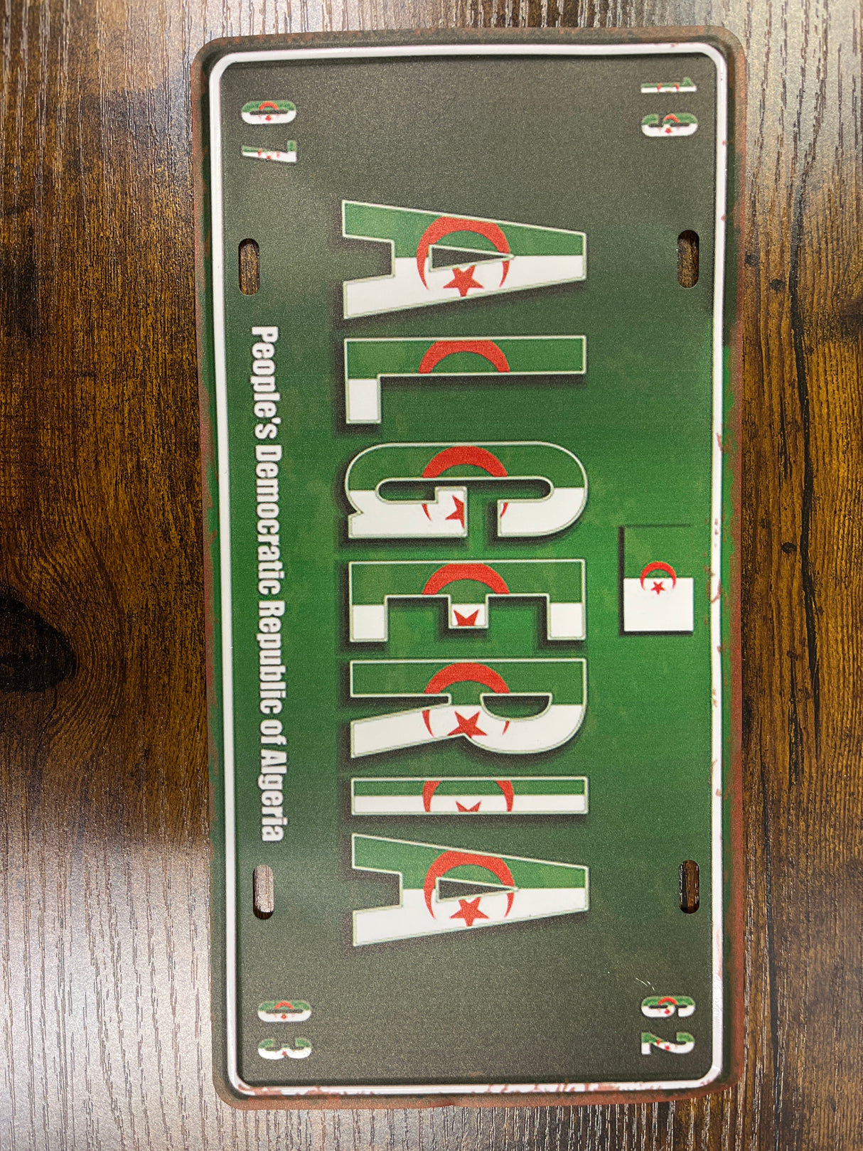 Metal Country Flag And Name Pattern License Plate Room Decor 15x30cm