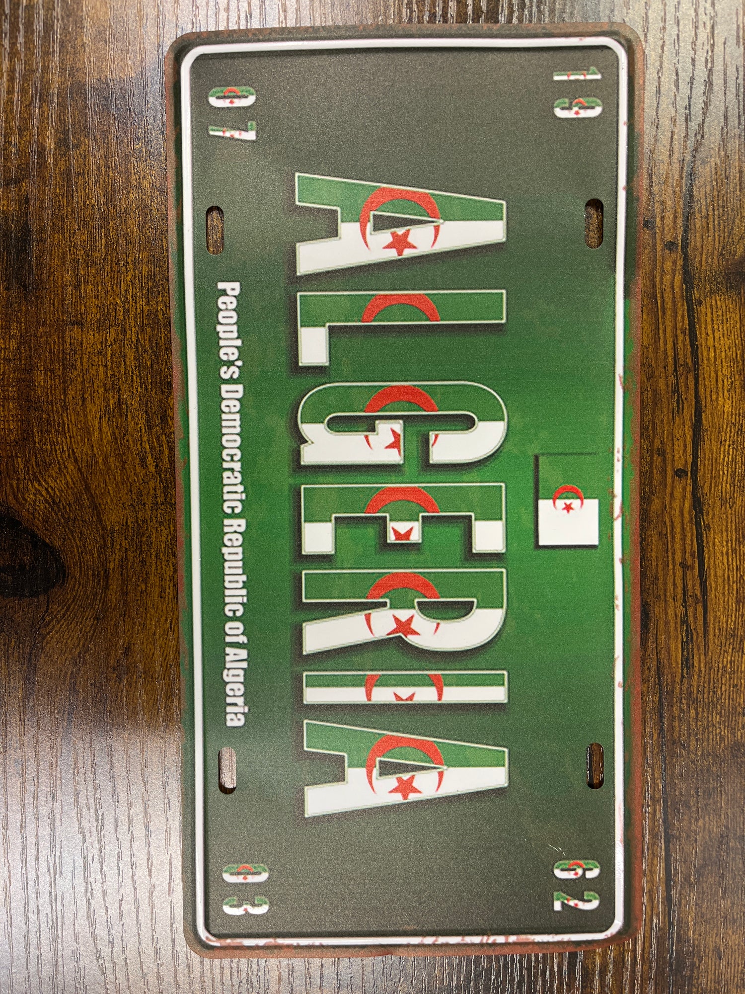 Metal Country Flag And Name Pattern License Plate Room Decor 15x30cm