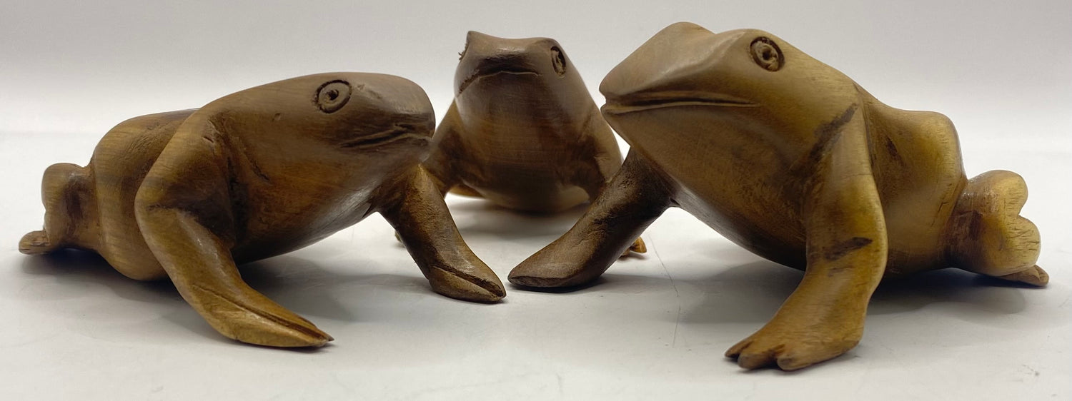 Mahogany Hand Carved Frog