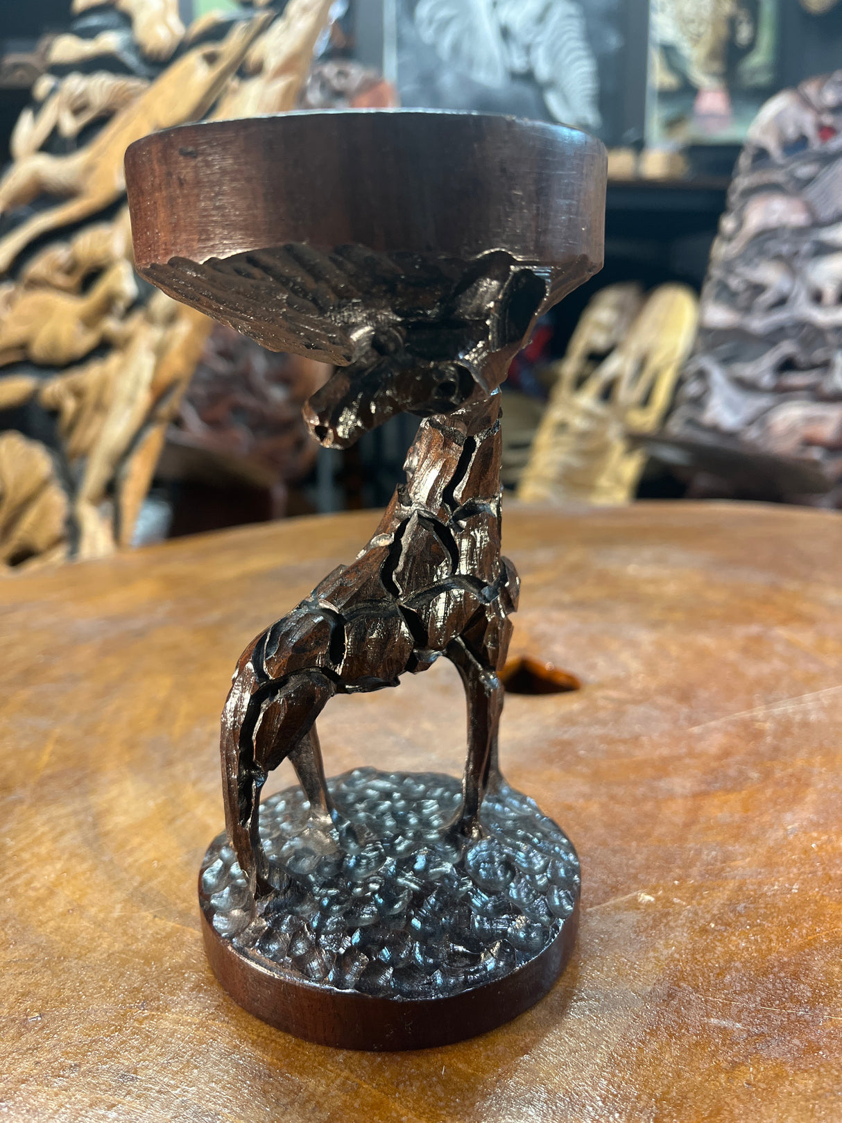 Wooden Giraffe Jewellery Holder