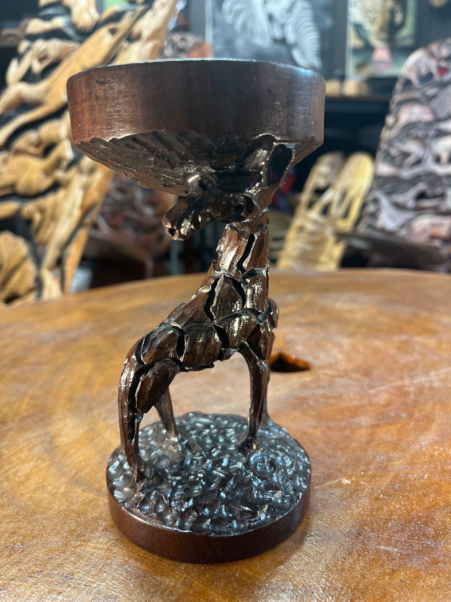 Wooden Giraffe Jewellery Holder