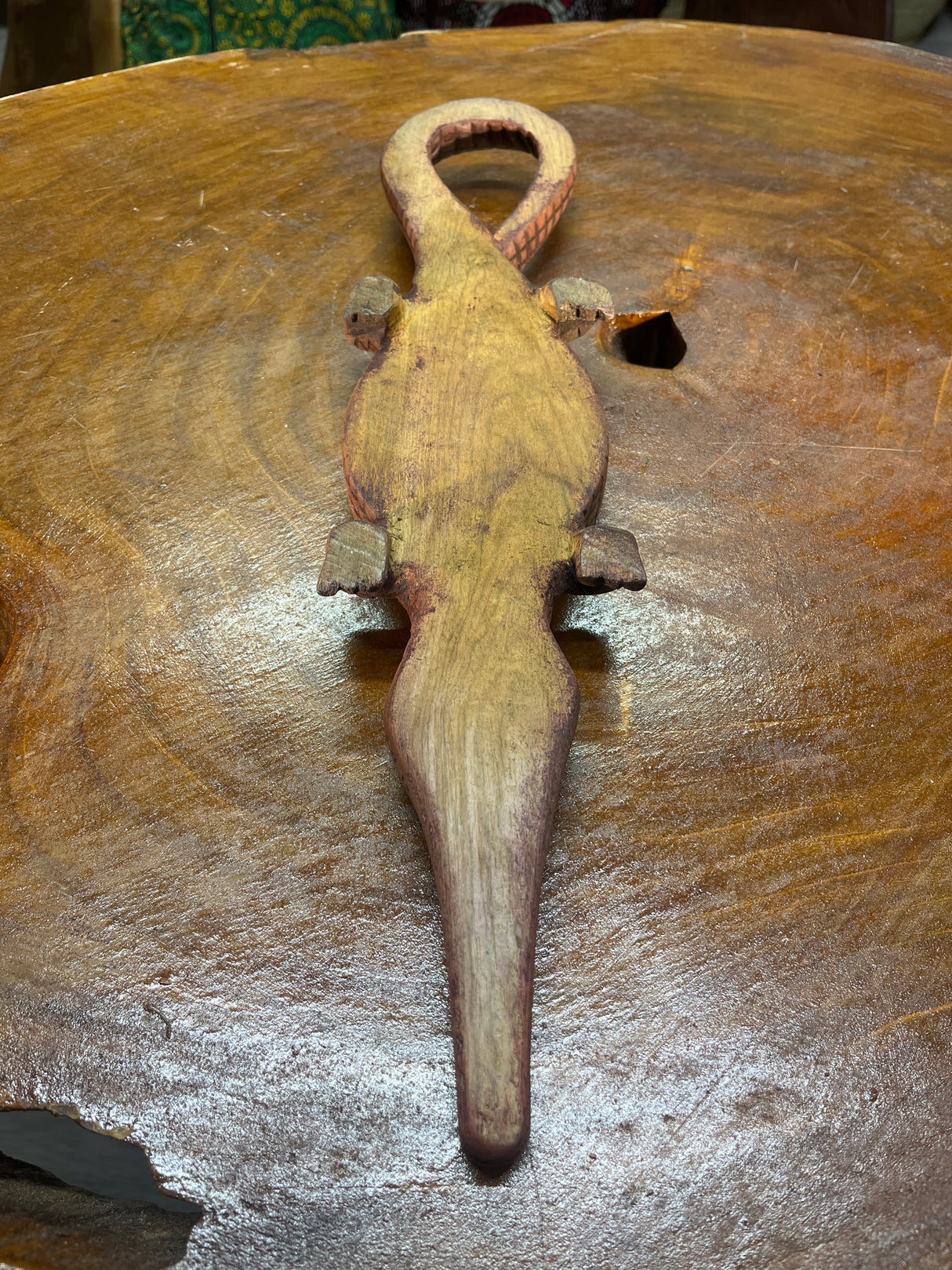 Handmade Wooden Crocodile Ashtray