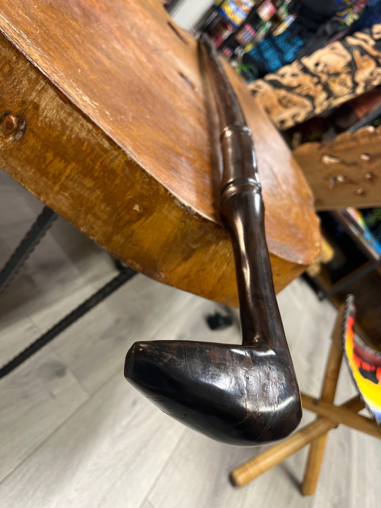 Short Handle Walking Stick Ebony Malawi