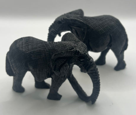 Textured Ebony Wooden Elephant