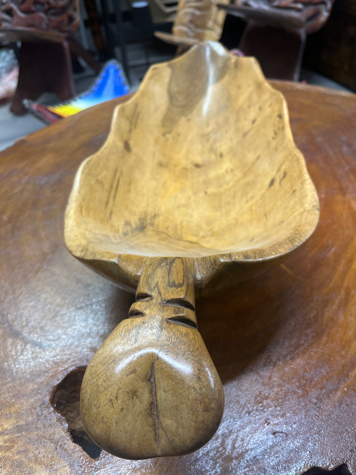 Large Handmade Wooden Leaf Salad and service Dish